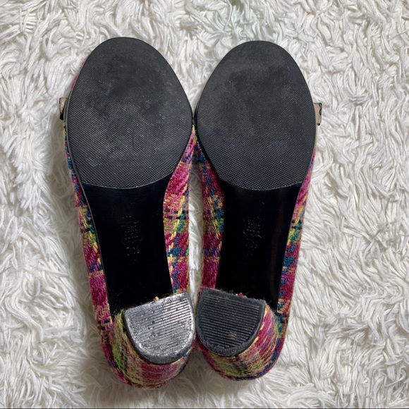 Vero Cuoio Designer Tweed Woven Colorful Heel 7.5 - Picture 10 of 11